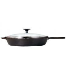 Lodge Skillets 2 Inch Deep Logic Cast Iron Skillet With Glass Cover - L8SKG3