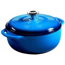 Lodge 6 Quart Colored Enamel Cast Iron Dutch Oven, Caribbean - Gradated Blue - EC6D33 image