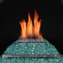 Rasmussen 20-Inch Blue/Green ALTERNA FireGlitter Set With Vent Free Natural Gas Stainless Steel Chassis Burner - Manual Safety Pilot image