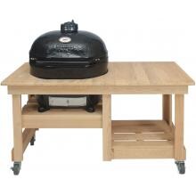 Primo Oval XL Ceramic Kamado Grill On Countertop Cypress Table image