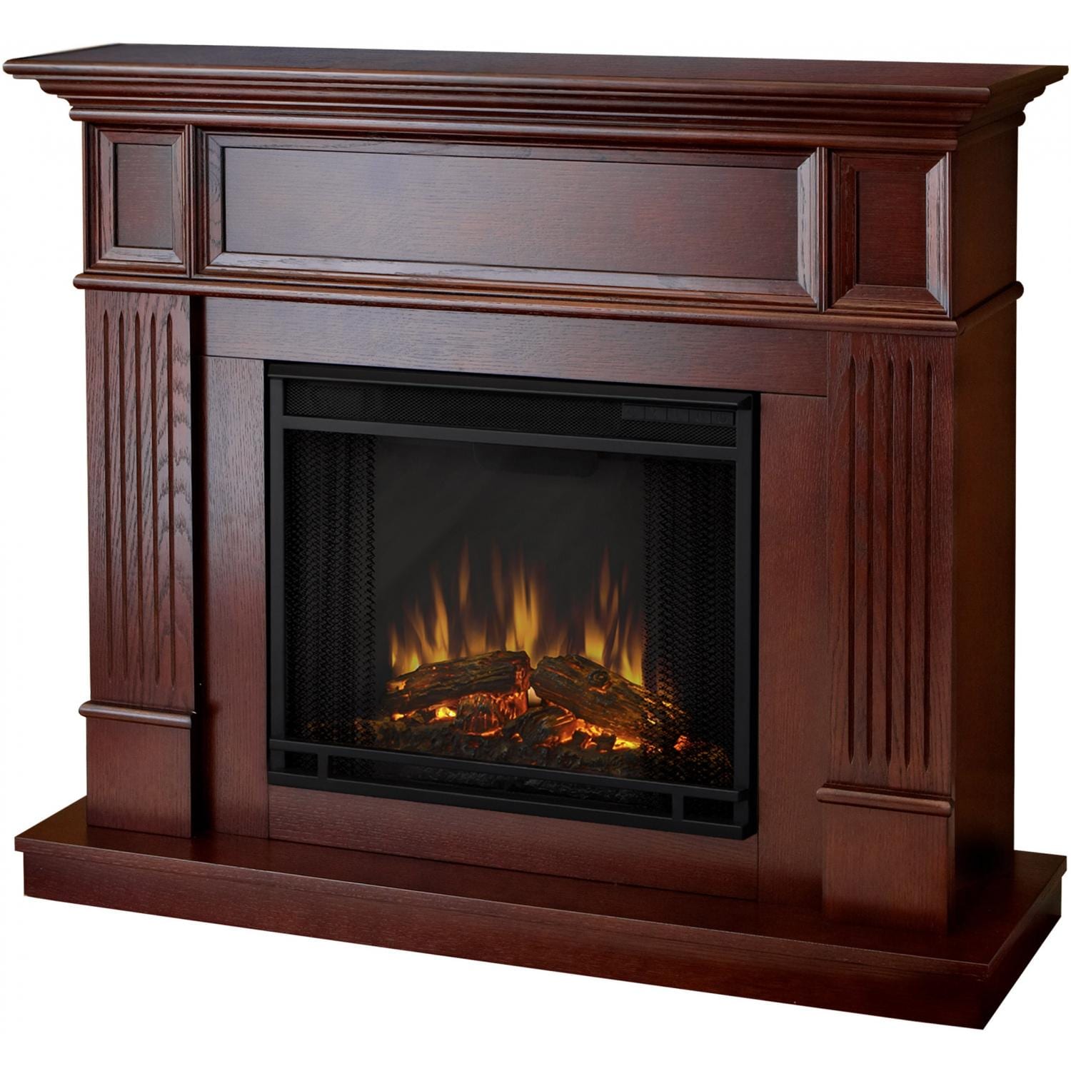 Real Flame Camden 45Inch Electric Fireplace Mahogany Gas Log Guys