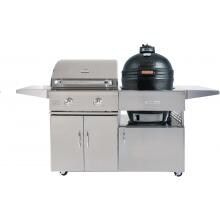 Primo Ceramic Kamado And 26-Inch Natural Gas Grill On Cart