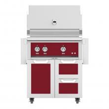 Hestan 30-Inch Freestanding Propane Gas Grill W/ Sear Burner & Rotisserie On Double Drawer & Door Tower Cart - Tin Roof - GMBR30-LP-BG image