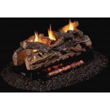 Peterson Real Fyre 24-Inch Split Oak See-Thru Log Set With Vent-Free Natural Gas ANSI Certified G9 Burner - Basic On/Off Remote