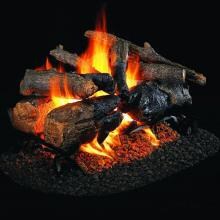 Peterson Real Fyre 30-Inch Charred American Oak See-Thru Gas Log Set With Vented Natural Gas G45 Burner - Match Light image