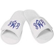 Terry Town Waffle Weave Slippers Medium - White image