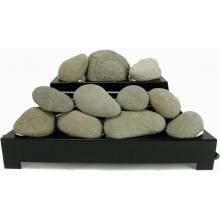 Rasmussen 24-Inch Natural ALTERNA FireStone Set With Vent Free Natural Gas Black Chassis Burner - Variable Flame Remote image