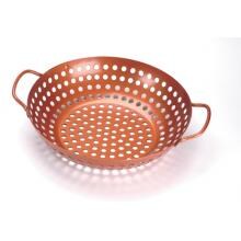 Outset Nonstick Grill Wok With Handles - Round