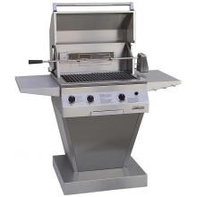 Solaire 27 Inch Deluxe All Infrared Freestanding Natural Gas Grill With Rotisserie On Angular Pedestal Base - SOL-AGBQ-27GIRXL-PED-NG image
