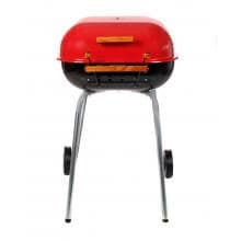 Aussie Charcoal Grills By Meco - 4100 Charcoal BBQ Grill With Wheels - Red