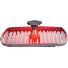 Cajun Cookware Press Enamel Grill Press - Red/Black