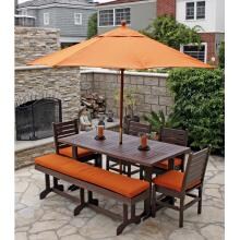 Eagle One Monterey Recycled Plastic 6 Foot Patio Dining Set With Bench - Brown