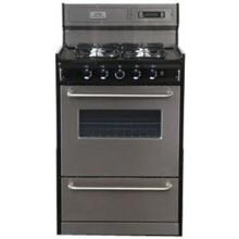 Summit Professional Series TNM63027BFKWY 24-Inch Freestanding Gas Range - Black