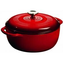 Lodge Dutch Ovens 6 Quart Island Spice Cast Iron Enamel Dutch Oven, Gradated Red - EC6D43