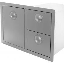 Portofino Series Double Drawer & Tilt-Out Trash Bin Combo Side View 