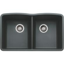 Blanco Diamond 32 X 19 Equal Double Bowl Silgranit II Undermount Sink - Anthracite - 440184 image