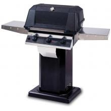 MHP Tri-Burn W3G4DD Propane Gas Grill With SearMagic Grids On Black Patio Base image