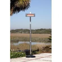 Fire Sense 1500 Watt Electric Infrared Patio Heater With Telescoping Offset Pole And Glass Front / PVC Cover - Stainless Steel