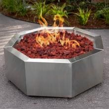 BBQGuys.com 42 Inch Stainless Steel Octagon Fire Pit - Natural Gas