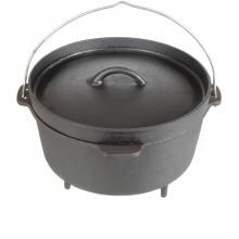 Cajun Classic 12-Quart Seasoned Cast Iron Camp Pot With Legs - GL10462S image