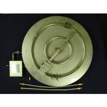 HPC 24 Inch Natural Gas Fire Pit Kit With 18 Inch Burner On Round Flat Pan And Spark Ignitor