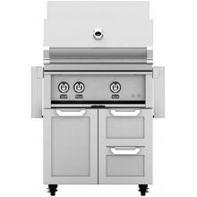 Hestan 30-Inch Freestanding Propane Gas Grill W/ Rotisserie On Double Drawer & Door Tower Cart - Steeletto - GABR30-LP-SS image