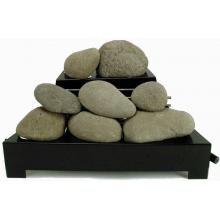 Rasmussen 20-Inch Natural ALTERNA See-Thru FireStone Set With Vent Free Natural Gas Black Chassis Burner - Manual Safety Pilot image