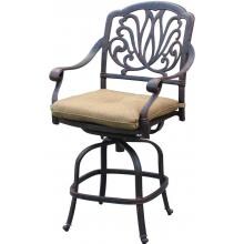 Darlee Elisabeth Cast Aluminum Patio Counter Height Swivel Bar Stool - Antique Bronze