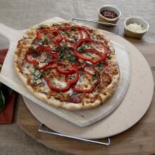 Ceramic Pizza Stone & Pizza Peel Set image