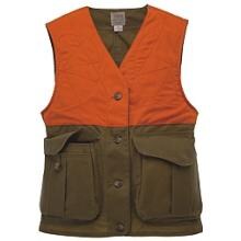 Filson Womens Upland Vest - Tan / Blaze Orange - Small