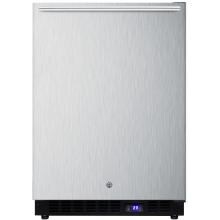 Summit 24-Inch 3.72 Cu. Ft. Outdoor Rated Compact Freezer With Ice Maker - Stainless Steel / Black Cabinet - SPFF51OSSSHHIM image