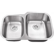 Platinum Sinks 32 X 20 18-Gauge 40/60 Offset Double Bowl Stainless Steel Undermount Sink image