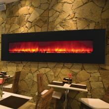 Amantii 95-Inch Wall Mount Electric Fireplace - Black Glass - WM-95 Amantii 95-Inch Wall Mount Electric Fireplace - Black Glass - WM-95