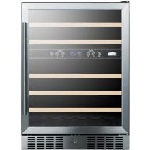 Summit 46 Bottle Dual Zone Wine Cooler - Stainless Steel / Black Cabinet - SWC546LBI