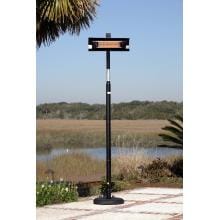 Fire Sense 1500 Watt Straight Pole Mounted Electric Infrared Patio Heater With PVC Cover - Black