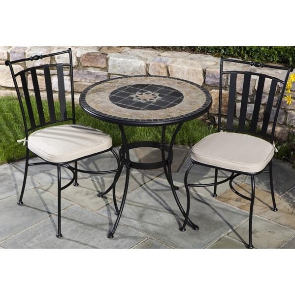 Alfresco Home Strada 30 Inch Round Bistro Table Group ...
