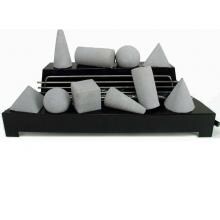 Rasmussen 30-Inch Light Gray ALTERNA See-Thru FireShape Set With Vent Free Natural Gas Black Chassis Burner - Remote Ready Safety Pilot image