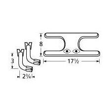 Stainless Steel H Twin, Forward, 3 Inch Offset Burner 11902-76902 image