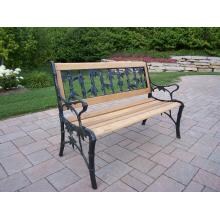 Oakland Living Bamboo Iron And Wood Park Bench - Verdi Green