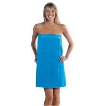 Terry Town Womens Tropical Terry Velour Spa Wrap Towel Extended Size - Aqua image