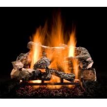 Hargrove Gas Logs 24-Inch Rustic Timbers Vented Natural Gas Log Set With H-Burner - Basic On/Off Remote