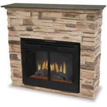 UniFlame Indoor Electric Fireplace With Faux Stone Surround
