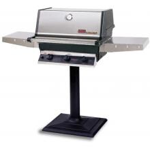 MHP Gas Grills THRG2 Hybrid Propane Gas Grill W/ SearMagic Grids On Bolt Down Post