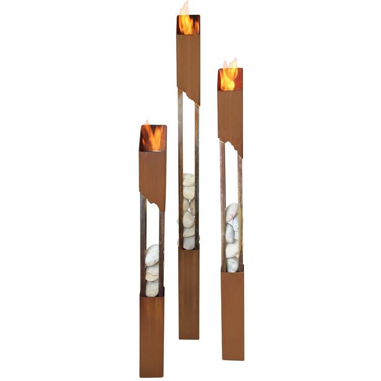 Terra Flame Elements 60Inch Gel Torch Rusted Steel Ultimate Patio