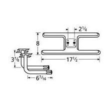 Stainless Steel H Twin, Centered, 2.25 Inch Offset Burner 10902-75812 image