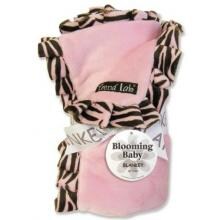 Trend Lab Velour Ruffle Baby Blanket - Sweet Safari Pink