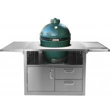 BBQ Guys Stainless Steel Kamado Cart - Shown With Large Big Green Egg (Grill Not Included)