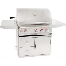 Blaze Professional 34-Inch Gas Grill With Rear Infrared Burner On Cart