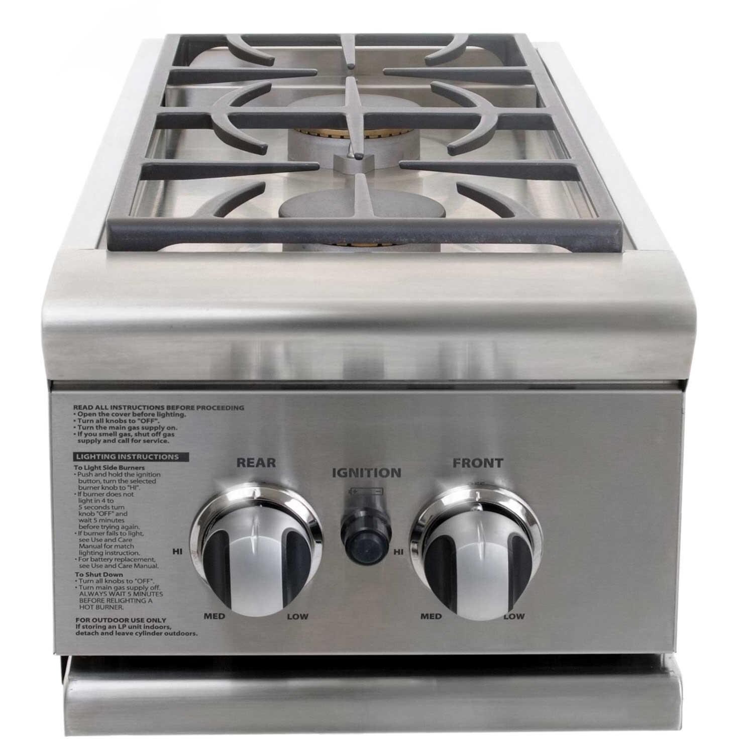 DCS Cart Mounted Propane Gas Double Side Burner BGB132L BBQ Guys