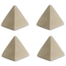 Peterson Real Fyre Decorative Geo Shapes Ivory 4-Sided Pyramid Set - Set Of 4 Large image